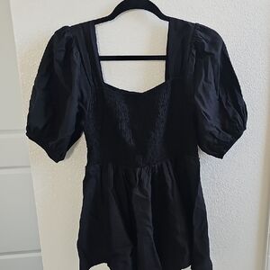 Love Black Puff Sleeve Blouse